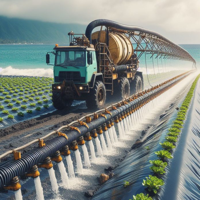 água salgada para irrigar plantações