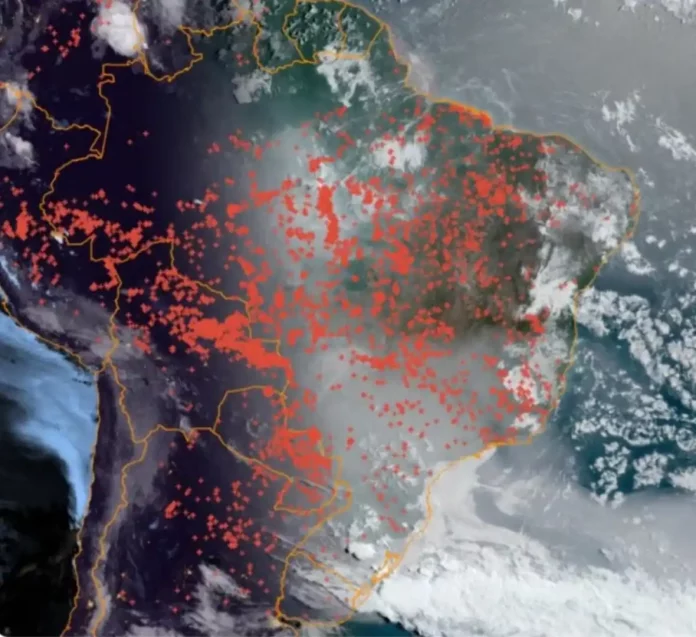 focos de incendios no Brasil